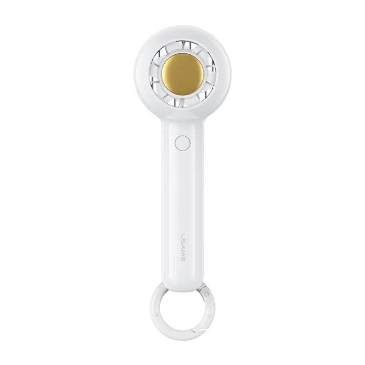 USAMS Mini Portable Hand-Held Desk Fan Cooler USB Air Rechargeable 3 Speed (White)