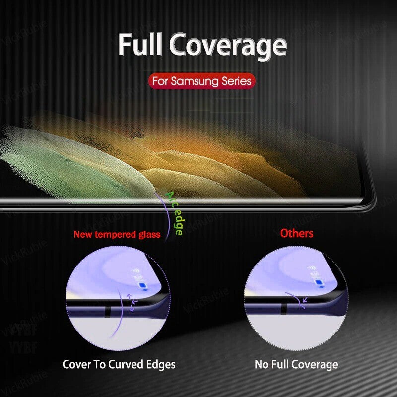 Nuglas Samsung S22 S21 S20 Note 20 Ultra UV Glue Clear Tempered Glass Screen Protector