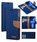iPhone 12/12 Pro Denim Wallet Case Cover Card Holder Pink