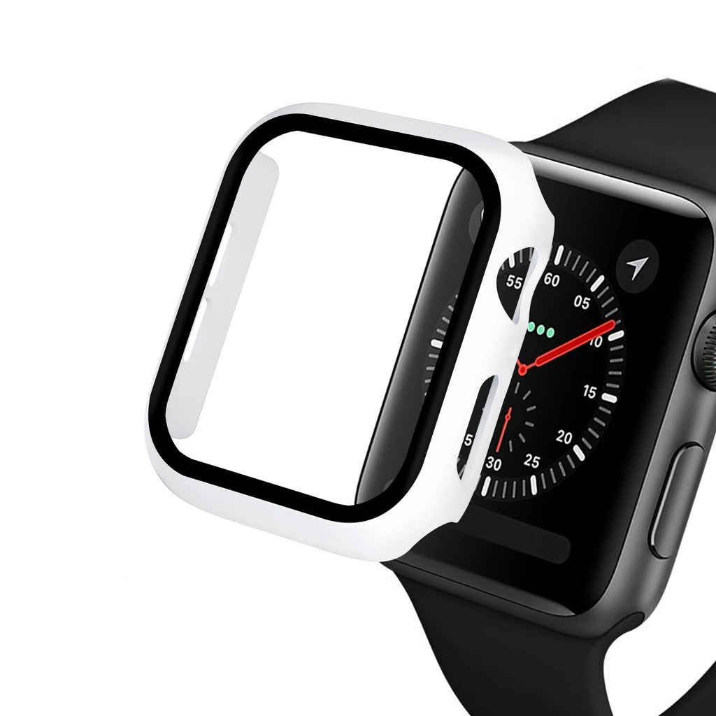 Apple Watch Series 9 8 7 6 5 4 3 Bumper Case Full Coverage Tempered Glass (40mm)
