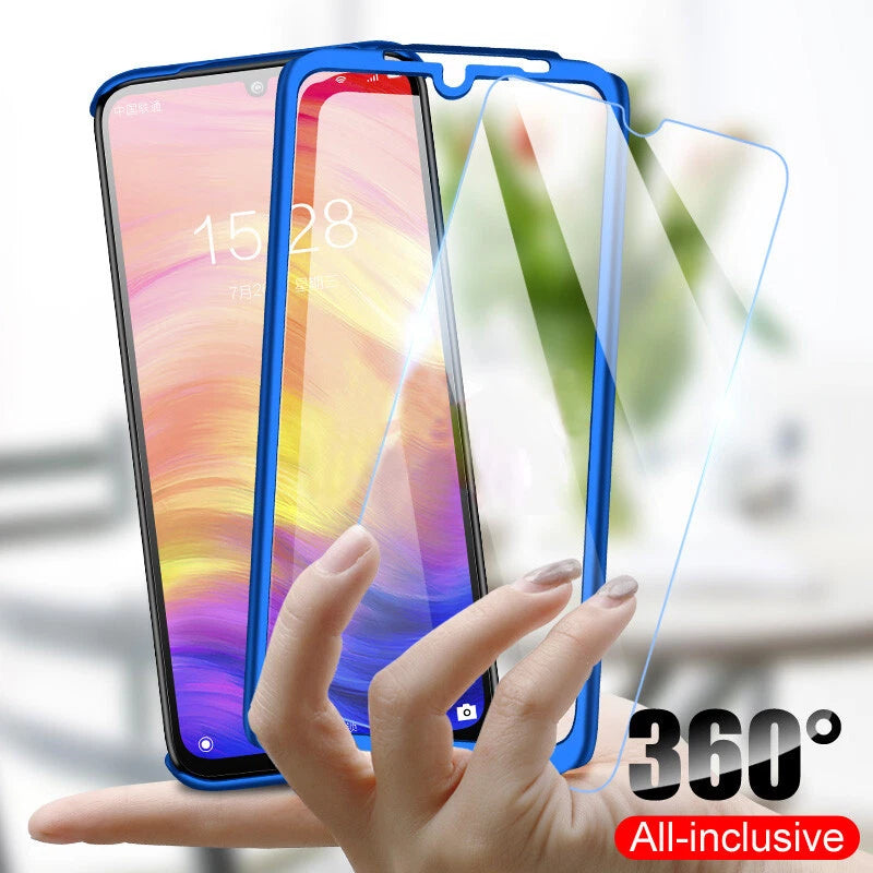 Samsung S10 Blue 360° Full Cover Phone Case + Tempered Glass