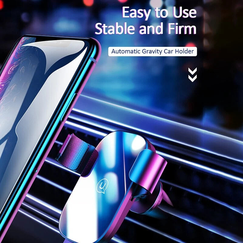 USAMS Gravity Car Phone Holder Air Vent Grip Mount For iPhone 15 14 Samsung