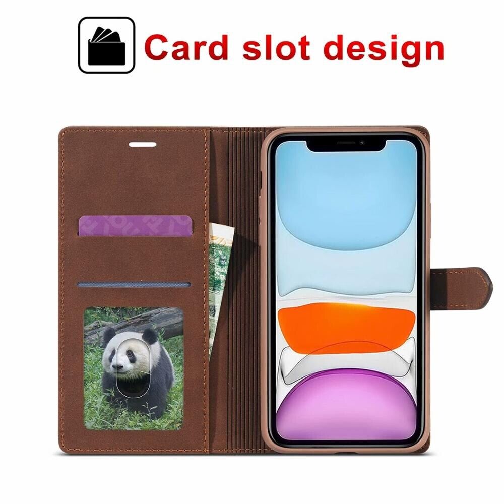 Leather Wallet Flip Case Cover Slot For iPhone 12 Pro Max