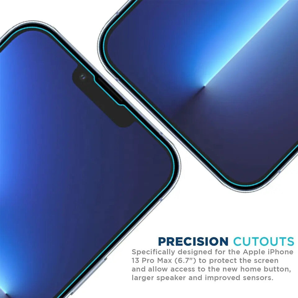 NUGLAS iPhone 14 13 12 11 Pro Max XS XR 8 Clear Screen Protector Transparent Tempered Glass 9H Hardness