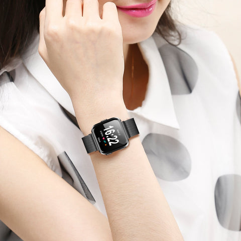 Magnetic Milanese Replacement Strap Metal Band For Fitbit Versa 1 2