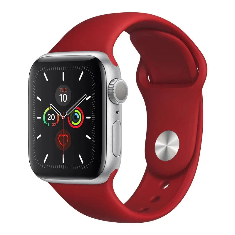 Apple Watch iWatch Silicone Band Strap Series 9/8/7/6/5/4/3/2/1 38/40/41mm (Red)