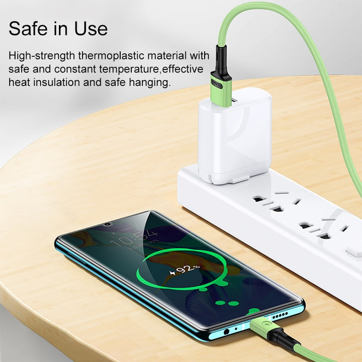 USAMS Silicone USB To Lightning Fast Charging Cable Data Cord For Apple iPhone 14 13 12 11 XS Pro Max iPad (1m, Yellow)