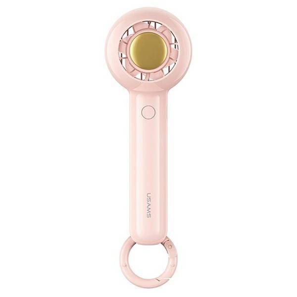 USAMS Mini Portable Hand-Held Desk Fan Cooler USB Air Rechargeable 3 Speed (Pink)