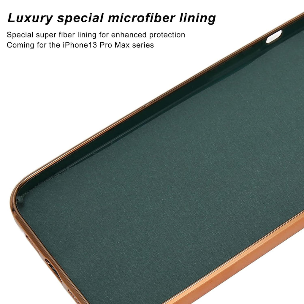 iPhone 14 Pro Max Marble Case With Golden Circle Magnetic Ring Black