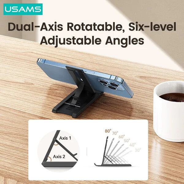USAMS Adjustable Folding Desk Mobile Phone Stand Mount Holder For iPhone iPad