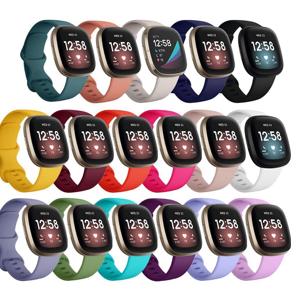 Silicone Replacement Strap Band For Fitbit Versa 3 (Blue Grey)