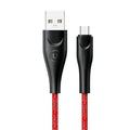 USAMS Smart Braided Micro USB Charger Charging Cable Data Cord Android Samsung - Red