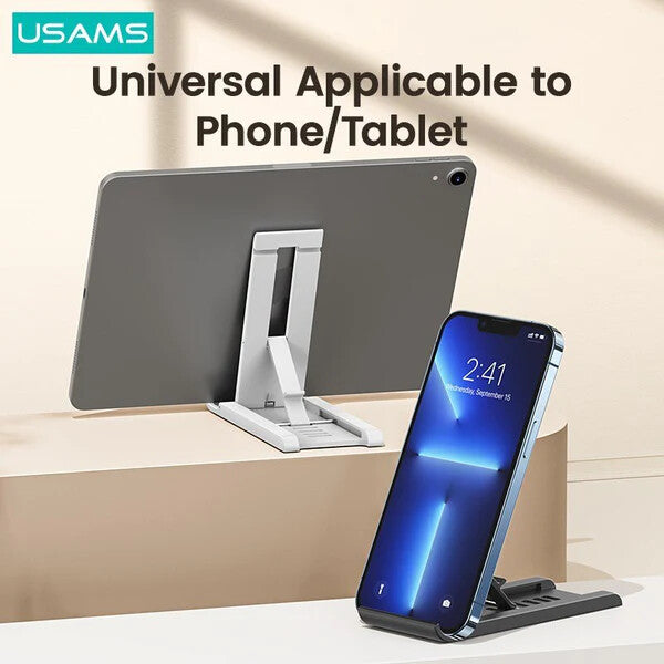 USAMS Adjustable Folding Desk Mobile Phone Stand Mount Holder For iPhone iPad