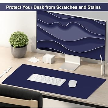 Mouse Pad Leather Waterproof Desk Pad Protector, Dual-Side Use (25x21cm)