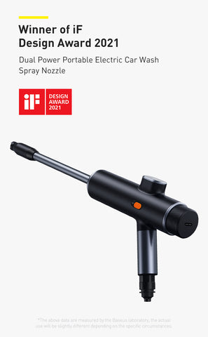 Baseus Electric Car Wash Spray Gun High Powered Portable Washer Cordless (Black)