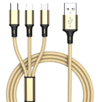 3 in 1 USB Lightning Type-C Micro USB Charging Cable Cord For iPhone Samsung iPad