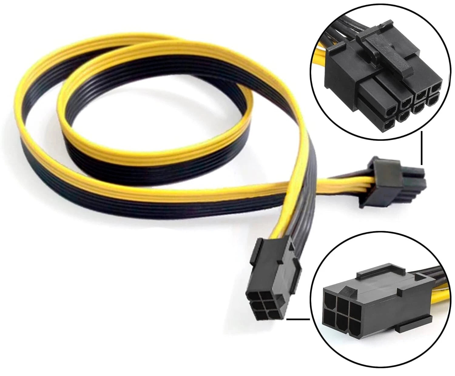 6 pin to 8 pin PCI Express Power Converter Cable For GPU Video Card PCIE - 50cm
