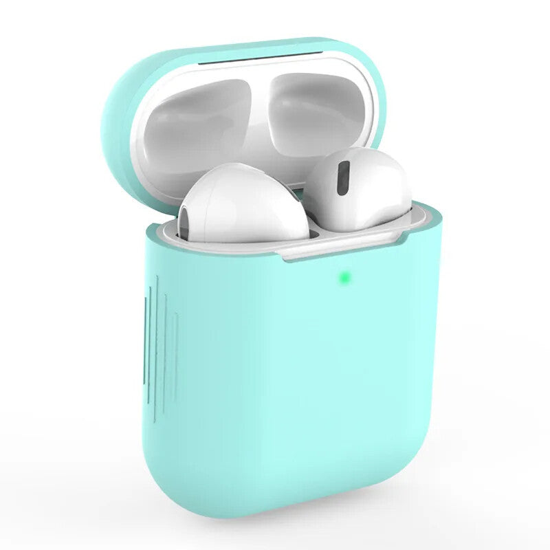 Apple Airpods Silicone Gel Case Shockproof Protective Cover Skin Case Airpods 1/2 (Teal)