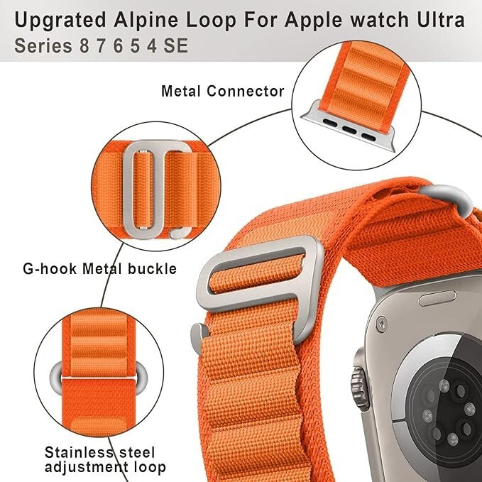 Sport Watch Band For Apple Watch Ultra 1 2 SE Series 9 8 7 6 5 4 3 2 1, Alpine Loop Watch Strap for iWatch 38mm 40mm 41mm