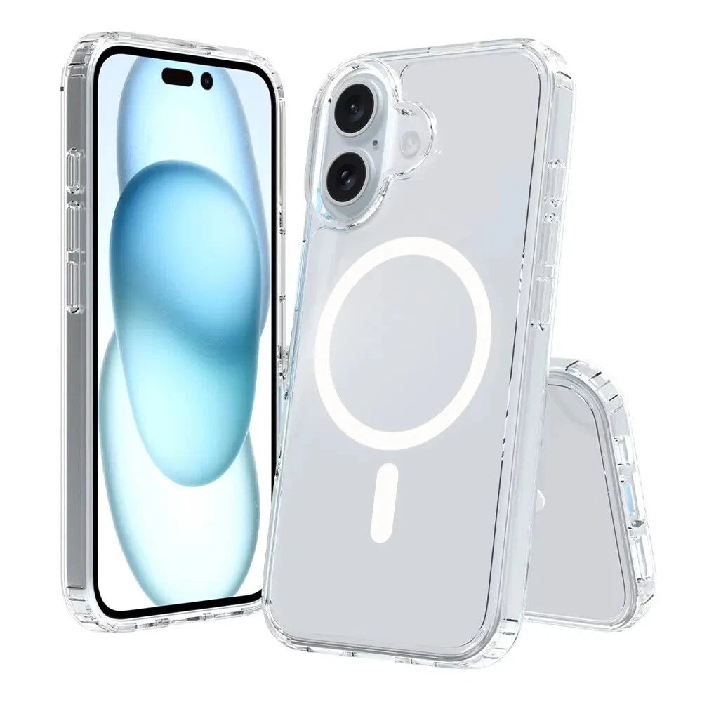 Magsafe iPhone 14 13 12 11 Pro Max XS X 8 7 Clear Case Shockproof Transparent Silicone Cover