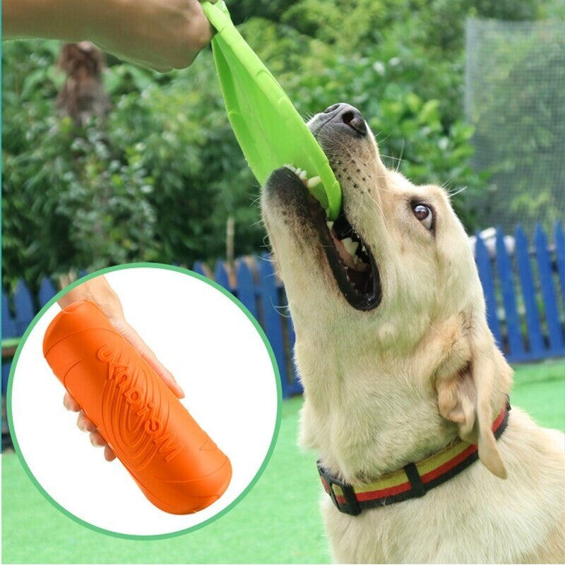 Rubber Pet Dog Frisbee Durable Fetch Toy For Puppy Exercise Outdoor Training(Orange)