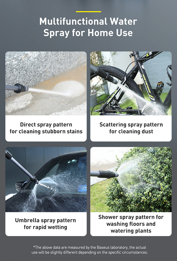 Baseus Clean Guard Nozzle Garden Hose Gun, Spray Gun Garden Hose Nozzle, High Pressure Car Wash Foam Gun Water Washer Cleaner Lance Sprayer Adjustable Water Flow