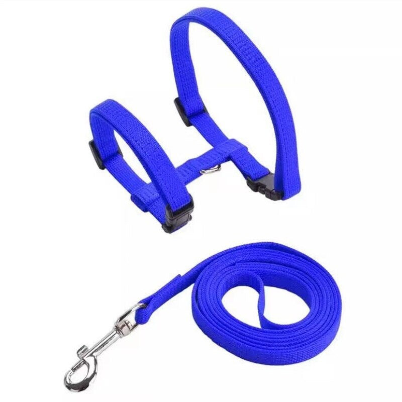 Cat Harness Collar Leash For Pet Cat Outdoor Walking (Purple)