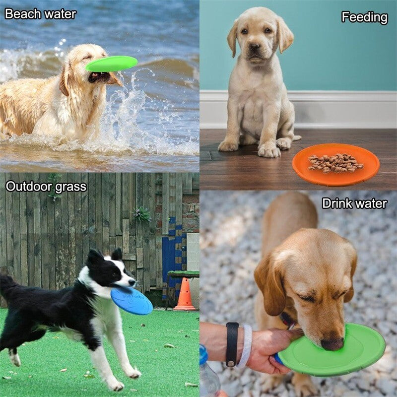 Rubber Pet Dog Frisbee Durable Fetch Toy For Puppy Exercise Outdoor Training(Red)