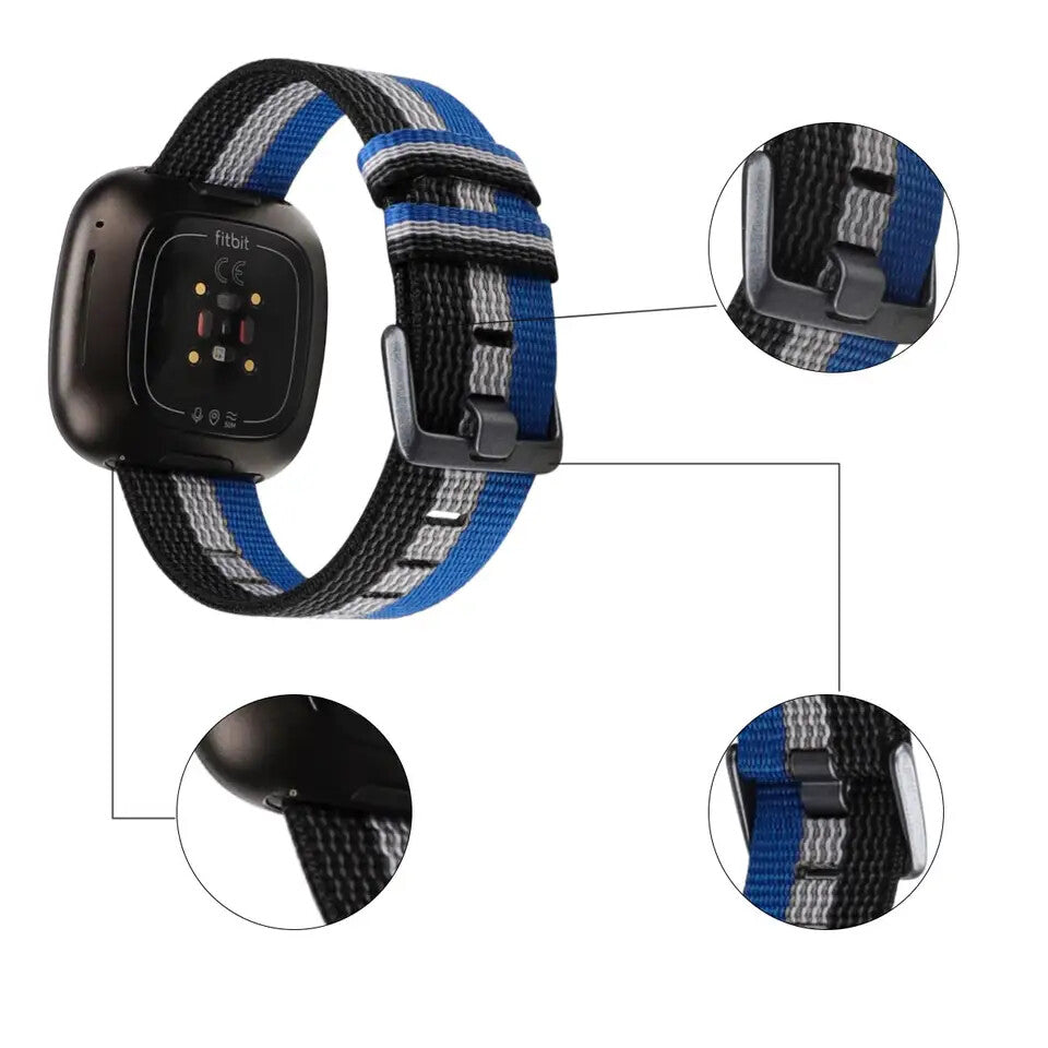 Fabric Replacement Strap Nylon Band For Fitbit Versa 1 (Silken Pink)