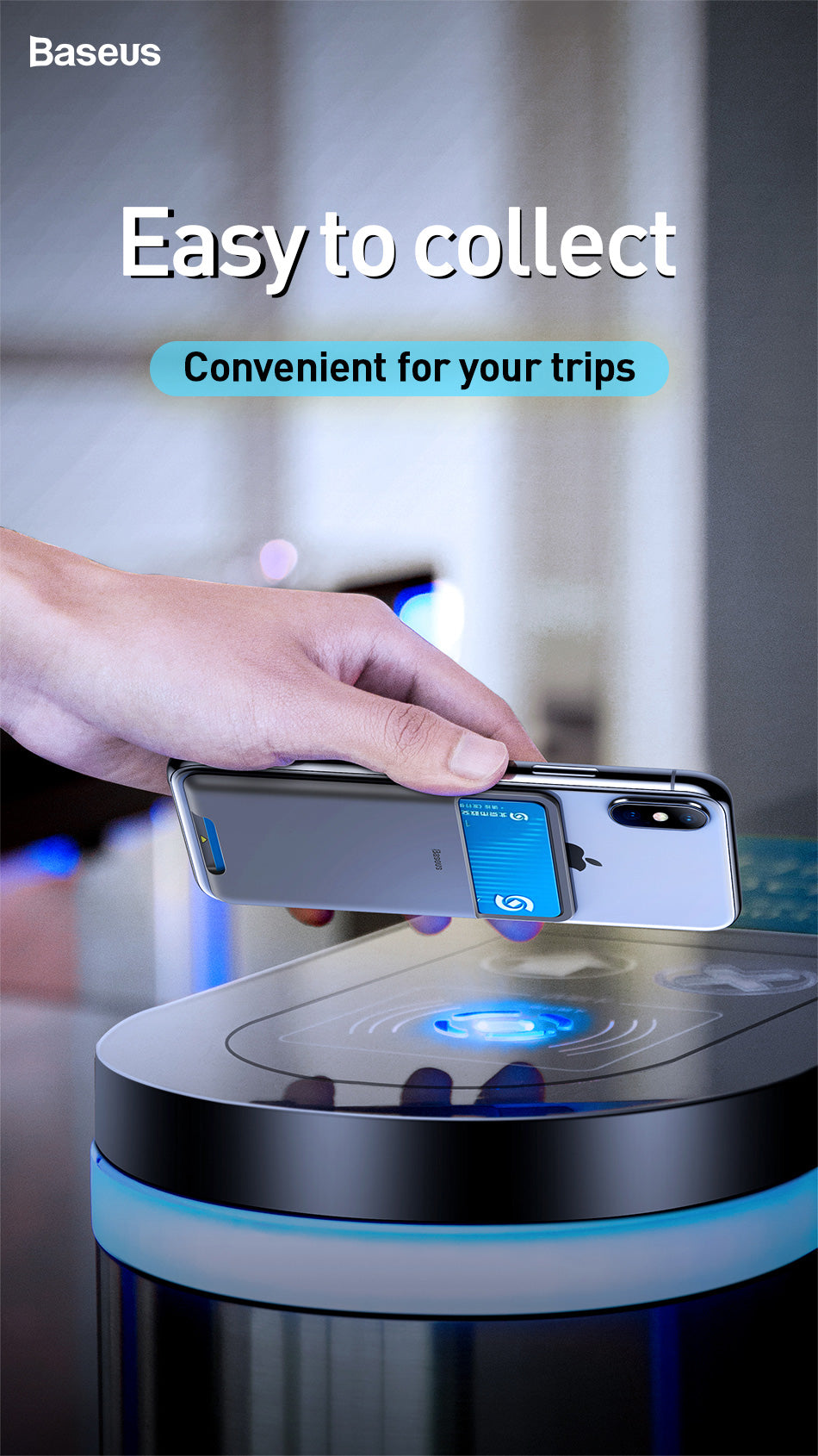 Baseus Universal Adhesive Pocket Stick Wallet Card Holder Pouch Case For iPhone Samsung