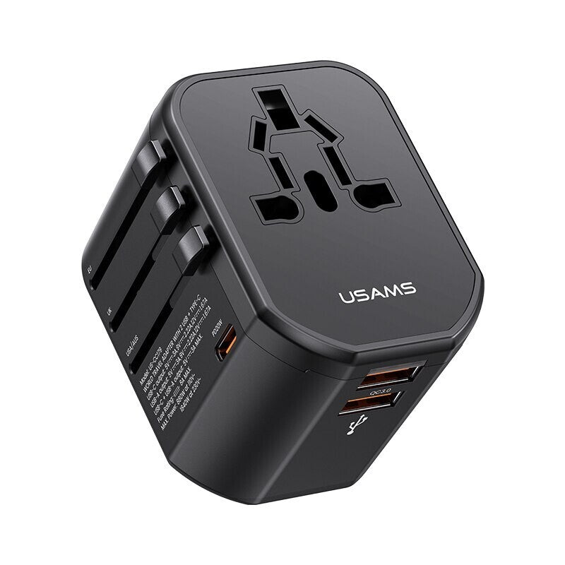 USAMS 12W Universal International Travel Plug 3 USB Power Adapter (US/AU/EU/UK)