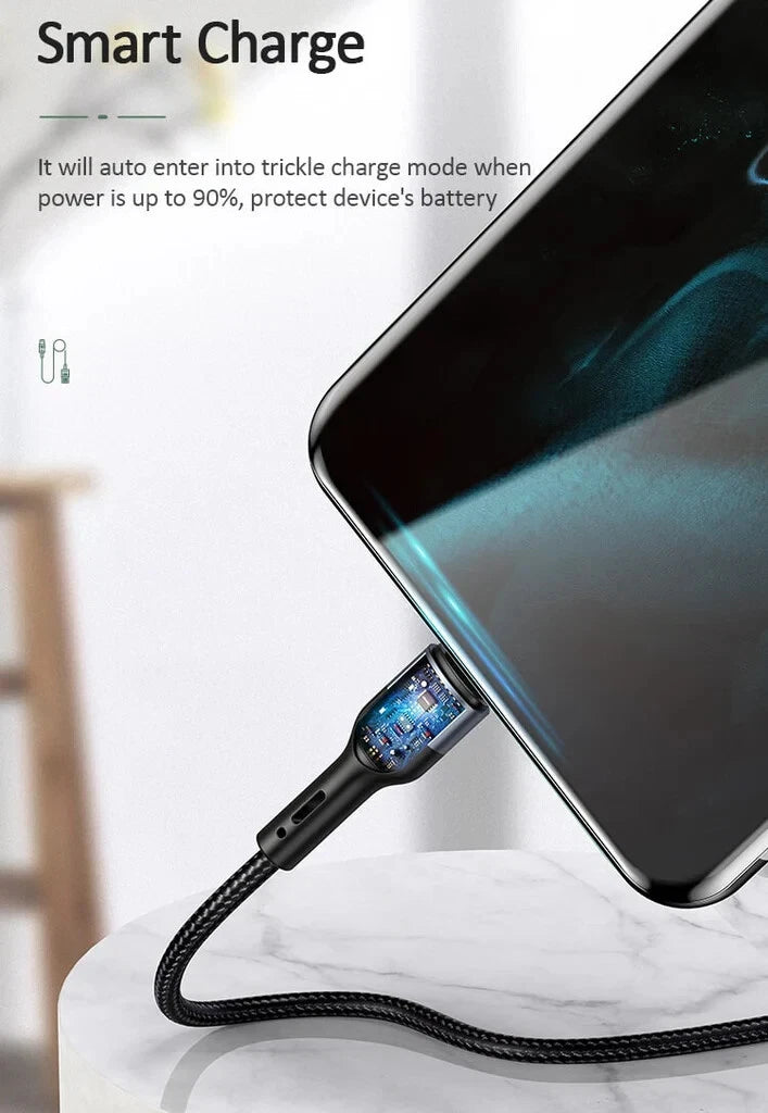 USAMS USB To Type-C Aluminium Charger Cable Charging Data Samsung iPhone 16 15 - 1m