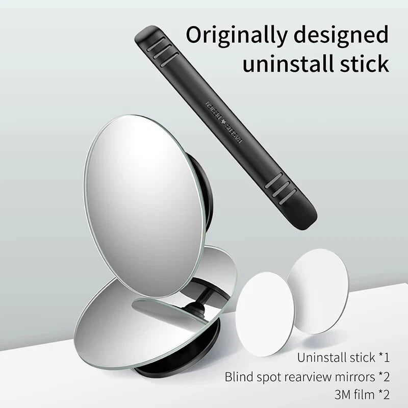 Baseus 2pcs Blind Spot Mirror Car Rear Side View Convex Wide Angle Round Glass