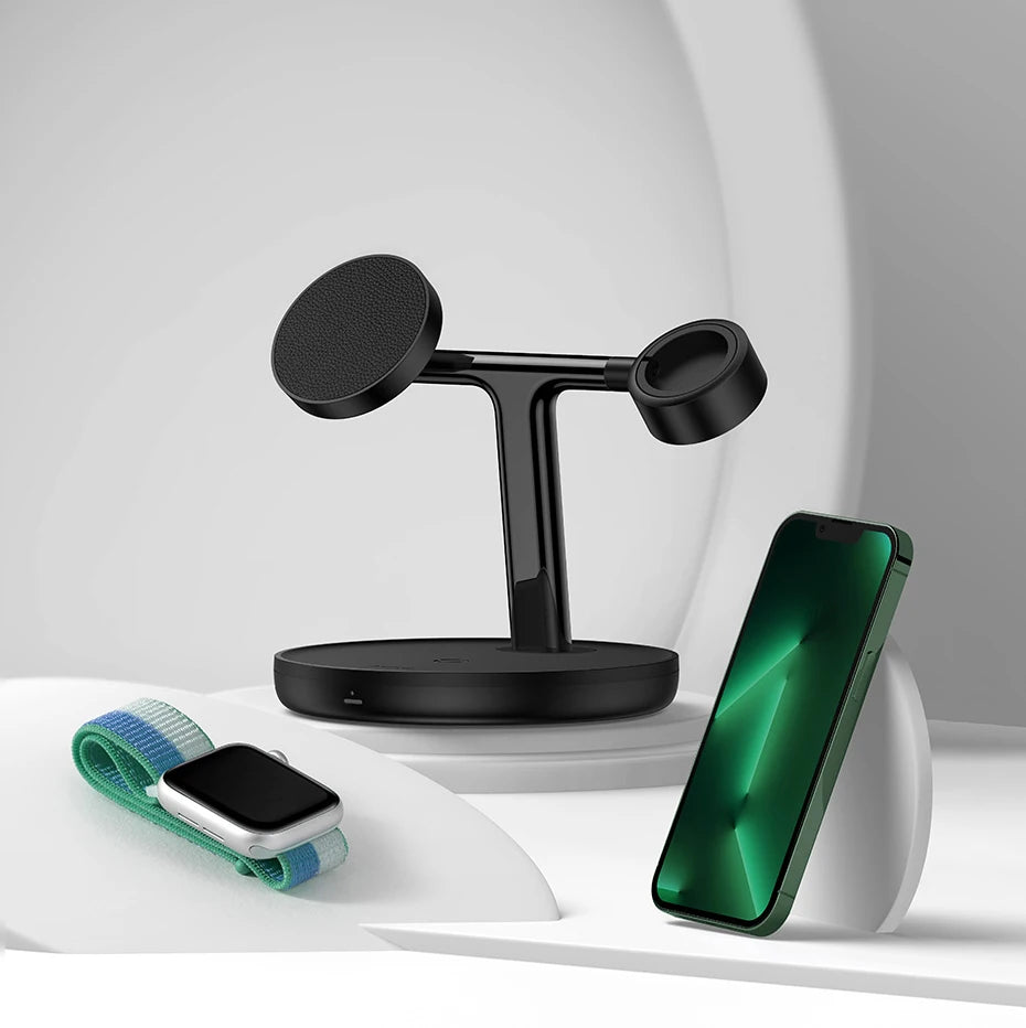 Baseus Swan 3 in 1 Magnetic Wireless Charger Stand 20W for iPhone 15/14/13 Pro Max Apple Watch 6 SE Airpods Pro 2 3 Charger Holder