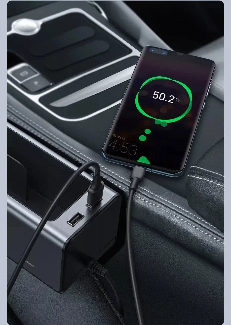 Baseus Car Seat Gap Filler Organizer USB Splitter Storage Box Cup Phone Holder