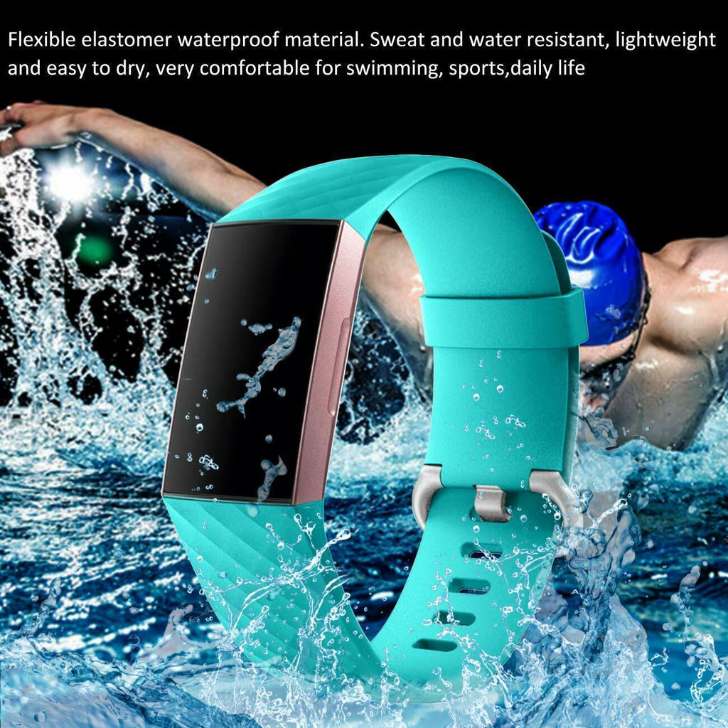 Silicone Replacement Strap Band For Fitbit Charge 3 / 4 (Tiffany Blue)