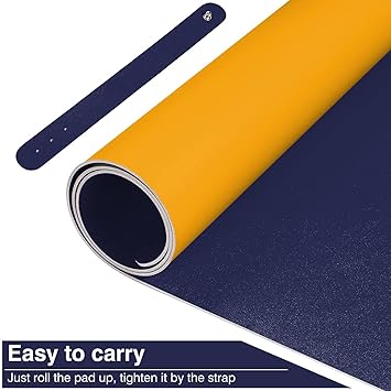 Mouse Pad Leather Waterproof Desk Pad Protector, Dual-Side Use (25x21cm)