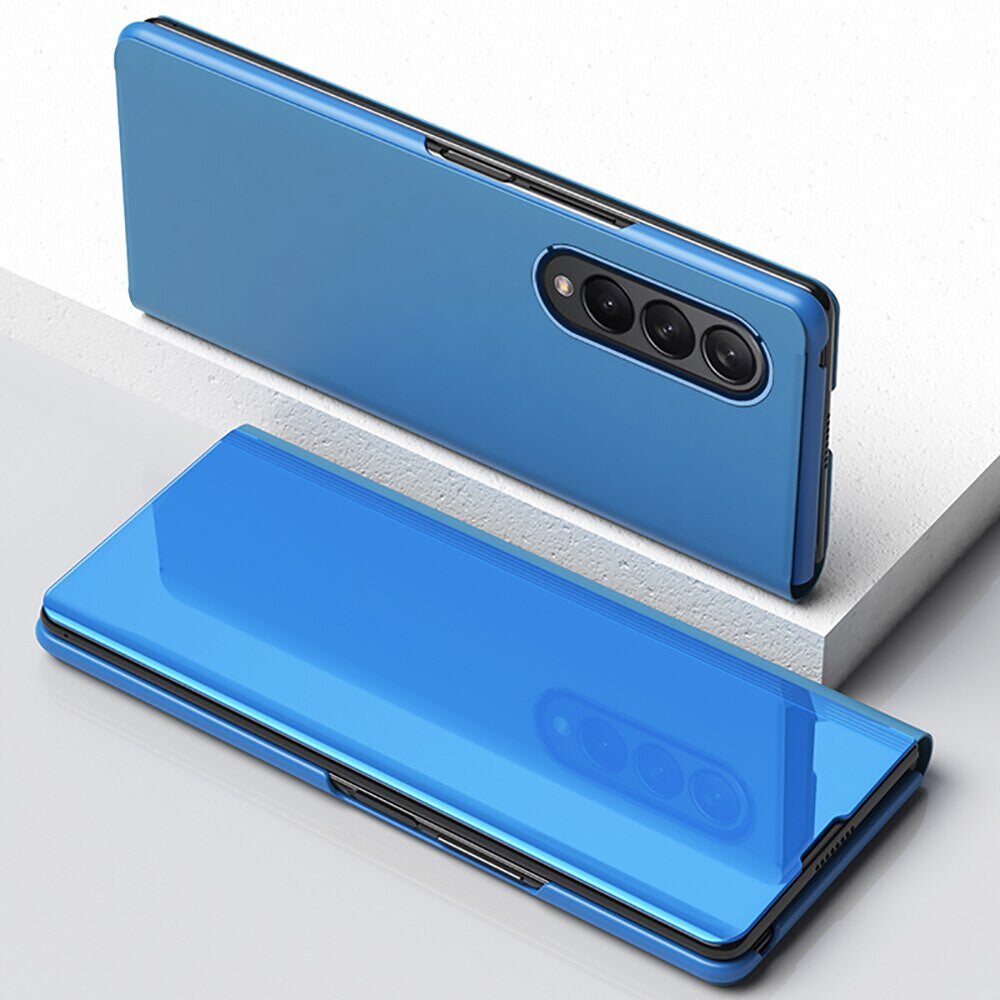 Mirror Shockproof Flip Case Cover Shockproof Anti-Scratch Clear View Electroplate Kickstand Anti-Scratch For Samsung S23 Plus