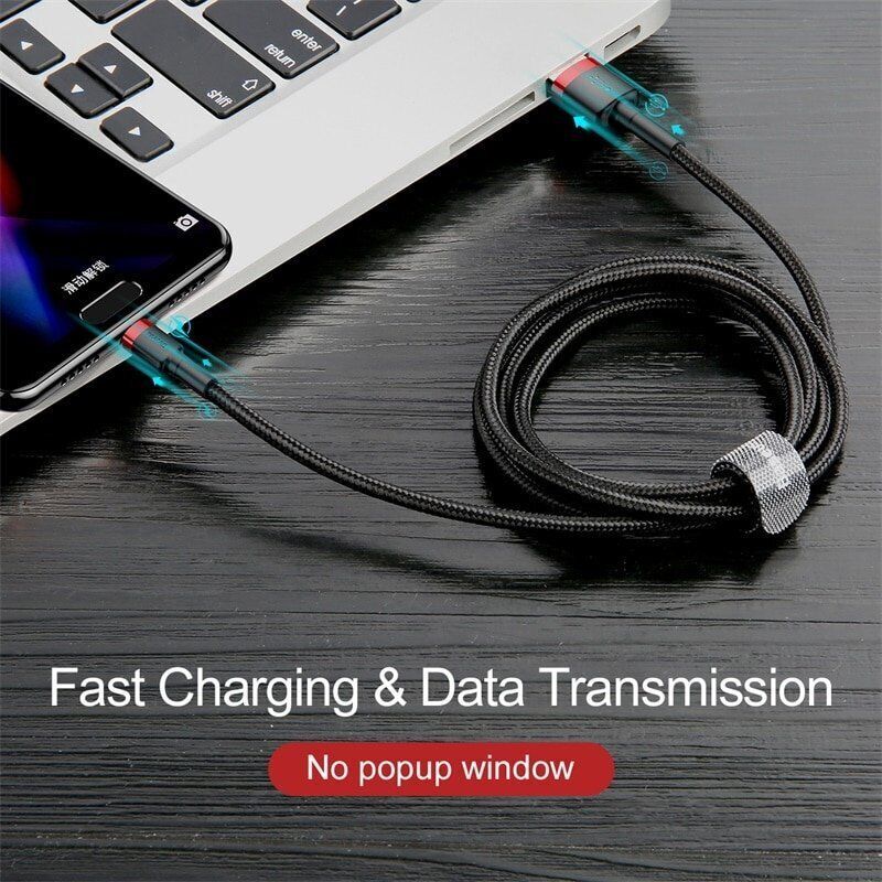 Baseus USB To Type-C Charging Cable Charger Data Cord Cafule Series For Samsung Pixel Switch iPhone 15 (0.5m)