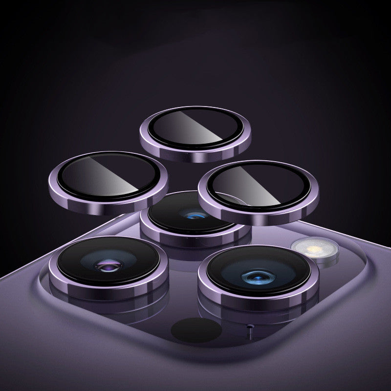 Metal Ring Tempered Glass Camera Lens Protector For iPhone 12 Pro Max