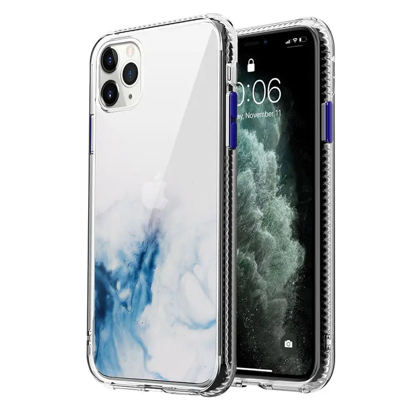 Marble Shockproof Clear Case Glitter Bling Cover for iPhone 12 Mini