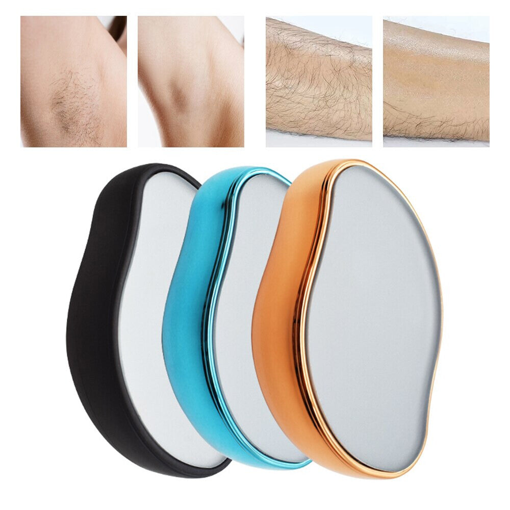 Women Men Painless Physical Hair Removal Epilators Crystal Hair Remover Eraser Exfoliate (Black)