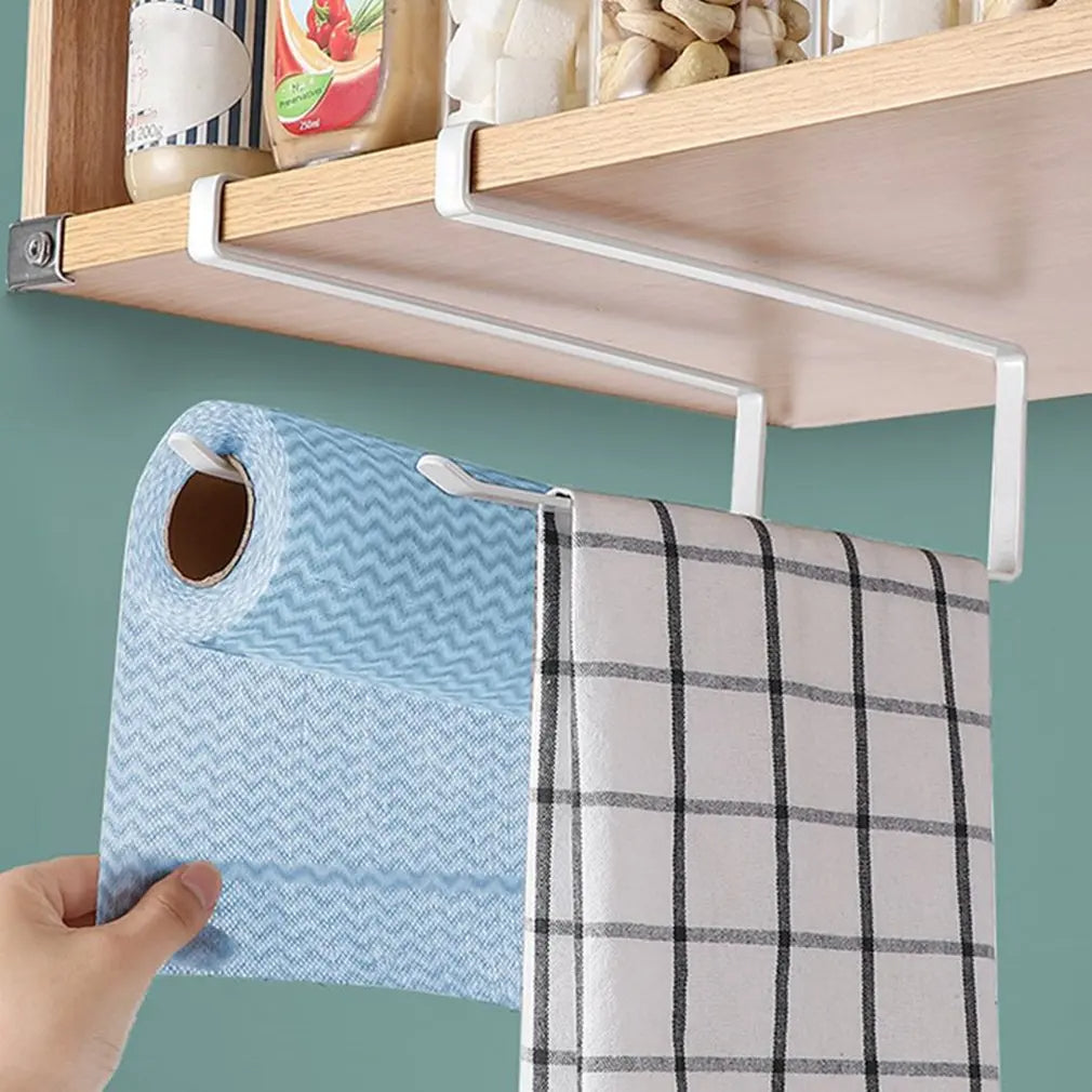 Paper Towel Holder Rack Hanger Kitchen Shelf Organizer Under Cabinet Cup Roll