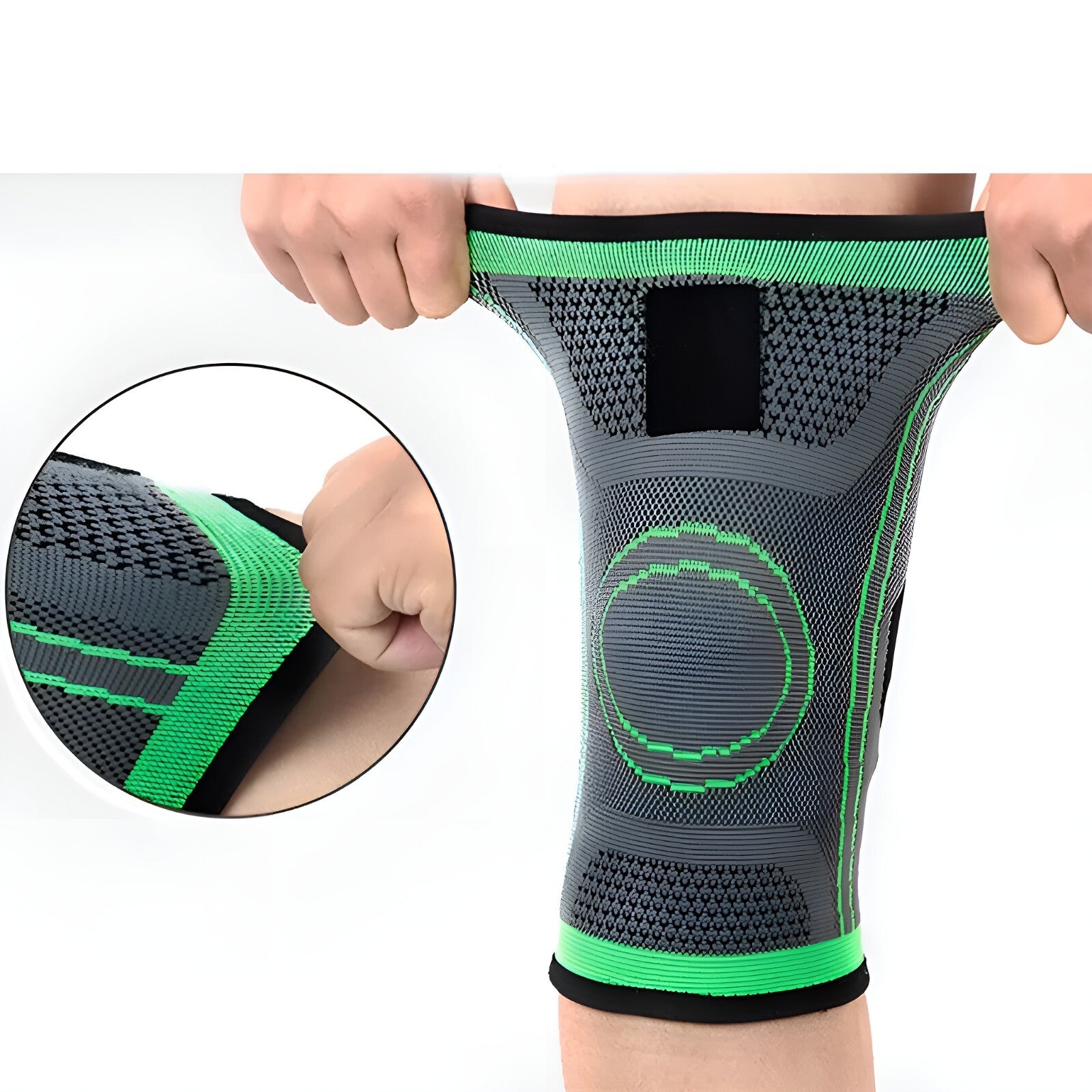 Weaving Knee Brace Breathable Sleeve Support For Gym Jogging Sports (S-Black)